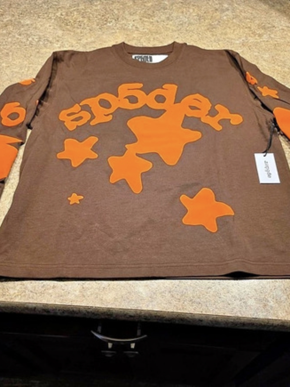 Dickies Long Sleeve Abstract Tee in Brown & Orange NWT